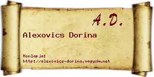 Alexovics Dorina névjegykártya