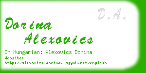 dorina alexovics business card